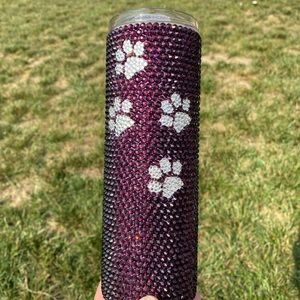 20oz Rhinestone Bling Cup-Paw Prints